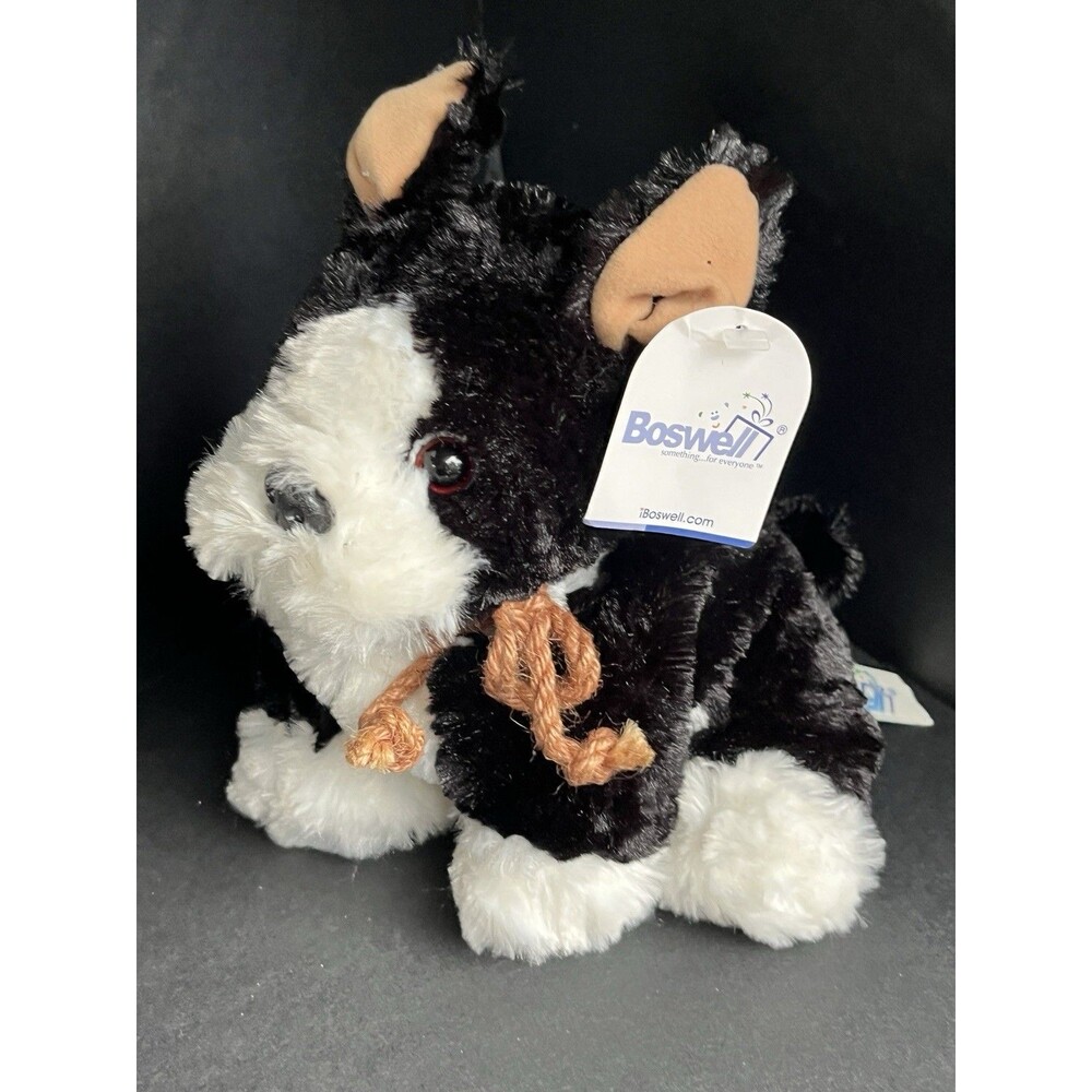 Boswell Stores Mascot Boston Terrier Black White Dog Puppy Stuffed Animal Toy